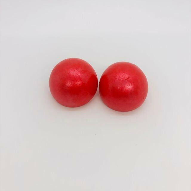 DOME EARRINGS - RED SMOKY