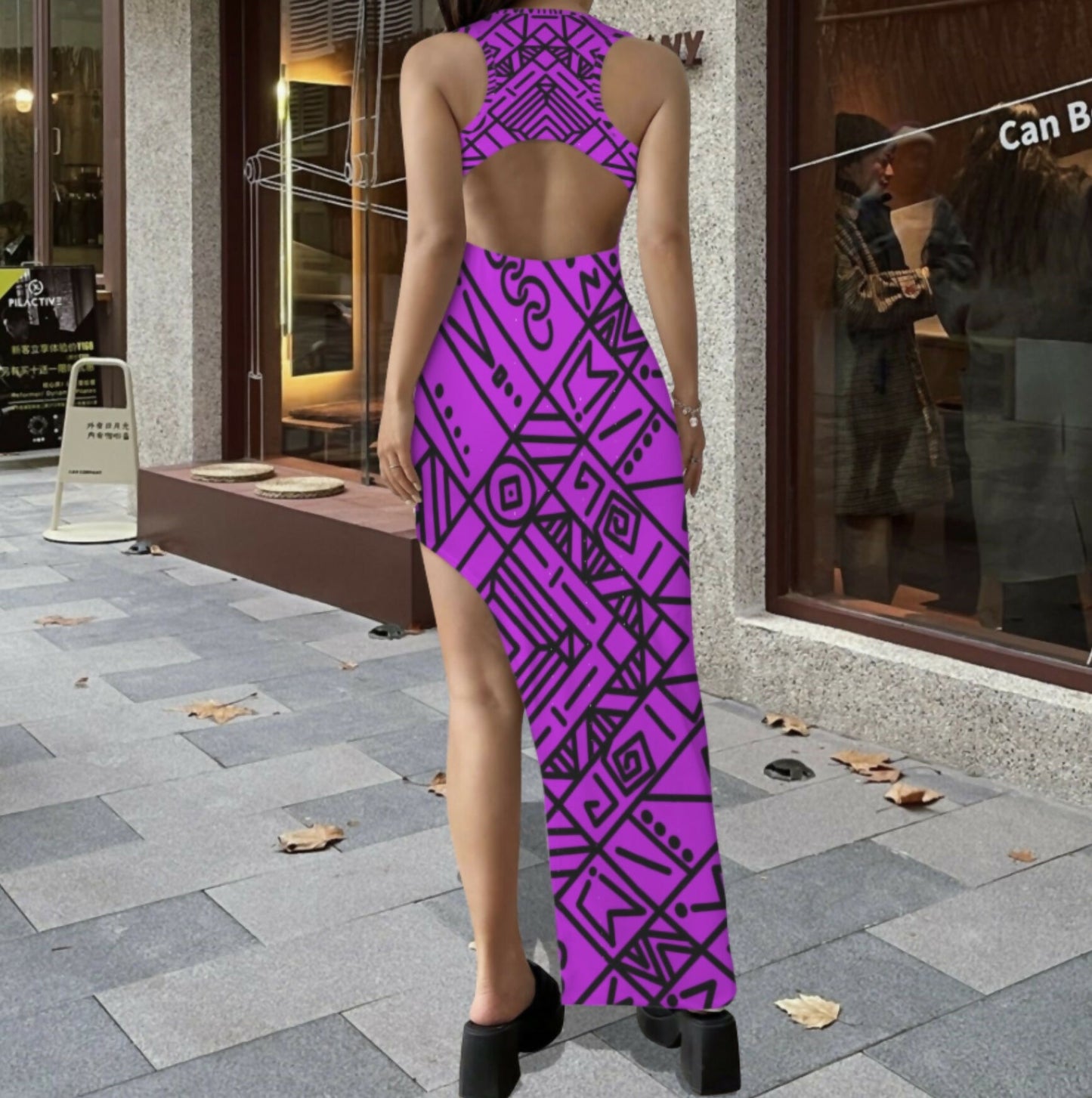 Sleeveless Backless Hollow Slit Maxi Dress Sizes S-5XL in The Sahara