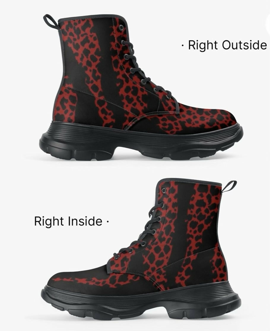 Unisex Waterproof Casual Leather Chunky Boots