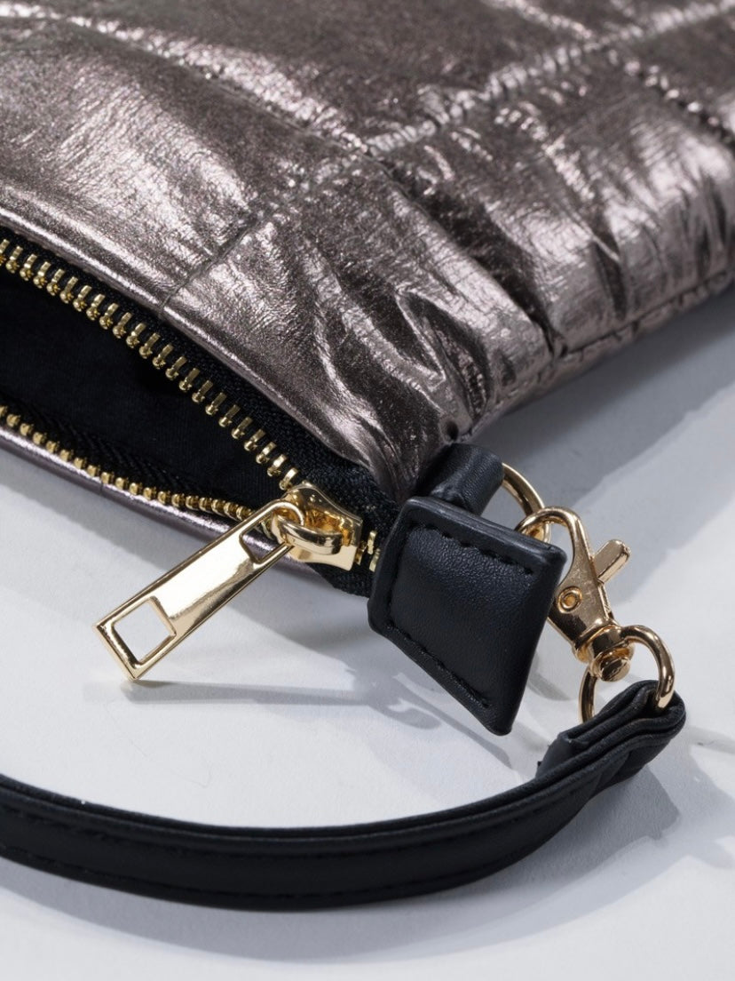 METALLIC BUBBLE CROSSBODY BAG - ROSE GOLD