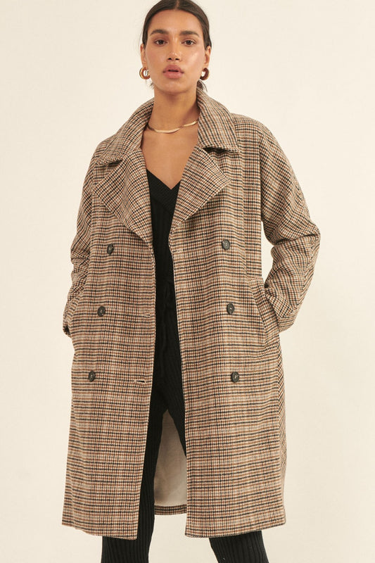 Carrie | Houndstooth Trench Jacket