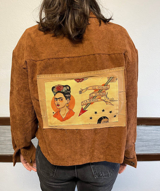 Jacket Corduroy Frida Kahlo Design.