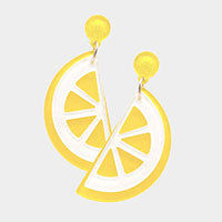 Glittered Resin Lemon Slice Earrings