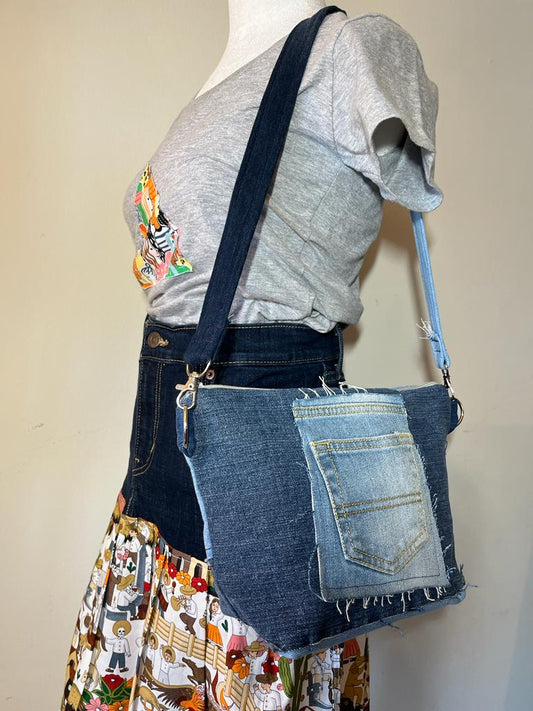 Patchy denim bag