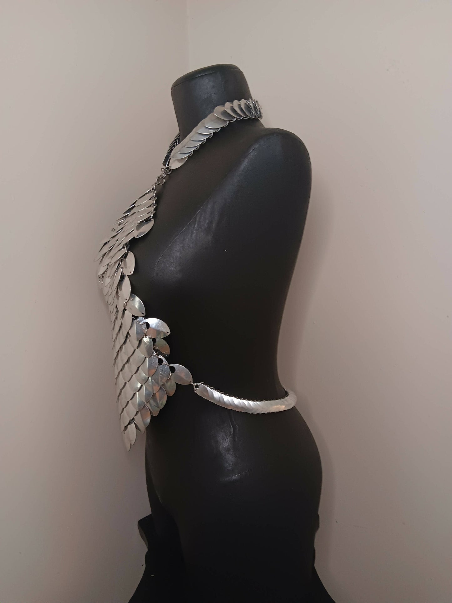 Silver Scale Choker- Chest Plate