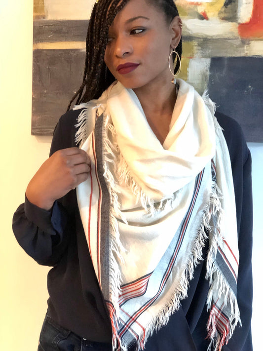 Multi Stripe Triangle Scarf