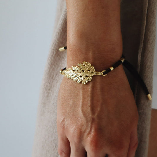 Fern Leaf and Vegetable Suede bracelet