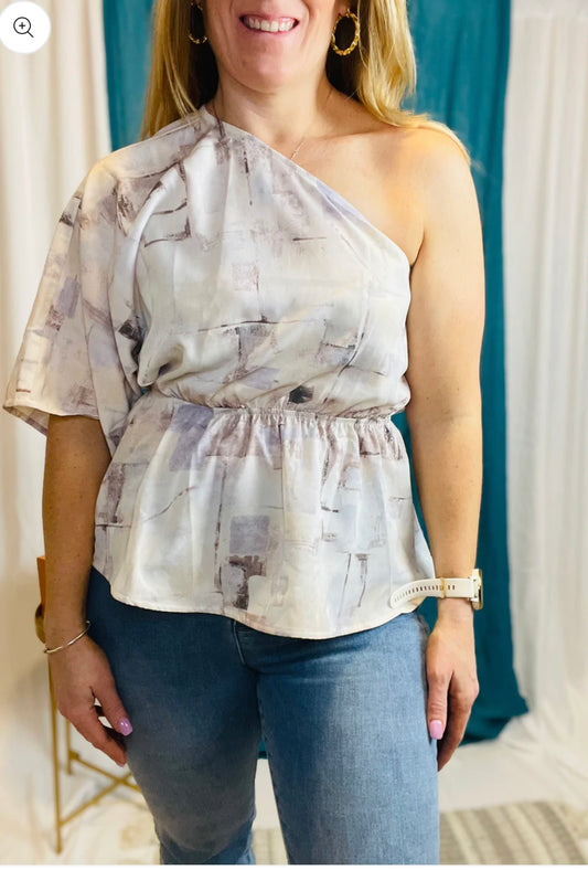 Kimono Sleeve Abstract Top