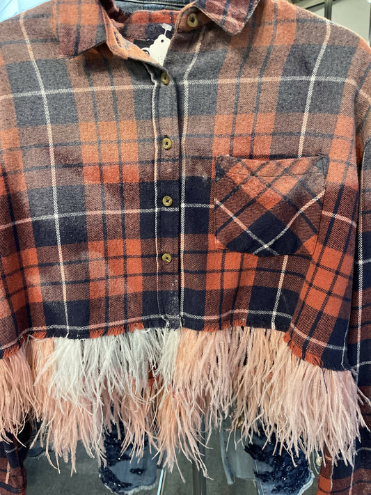 Flannel with ostrich feather