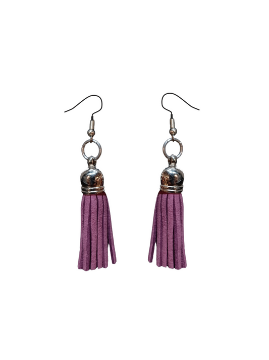 Purple Fringe Earrings