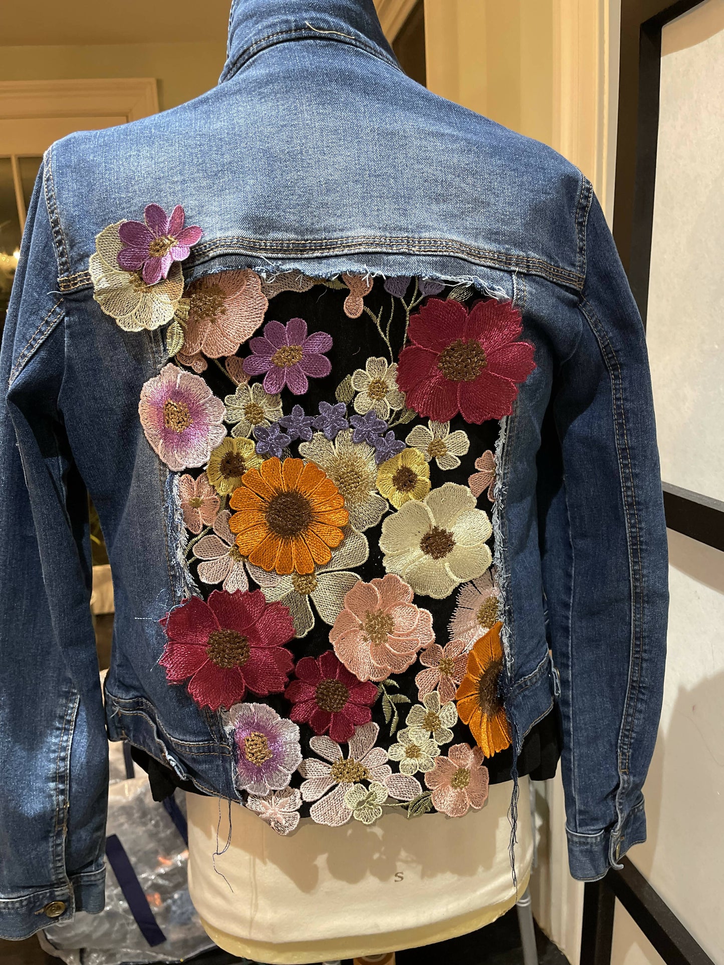 Denim flower jacket