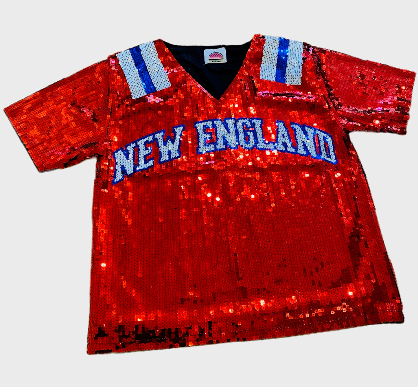 Red Sequin New England Shirt