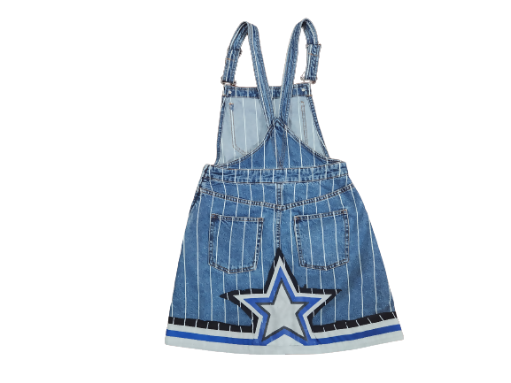 Pinstriped "Penny" Star Overall Dress