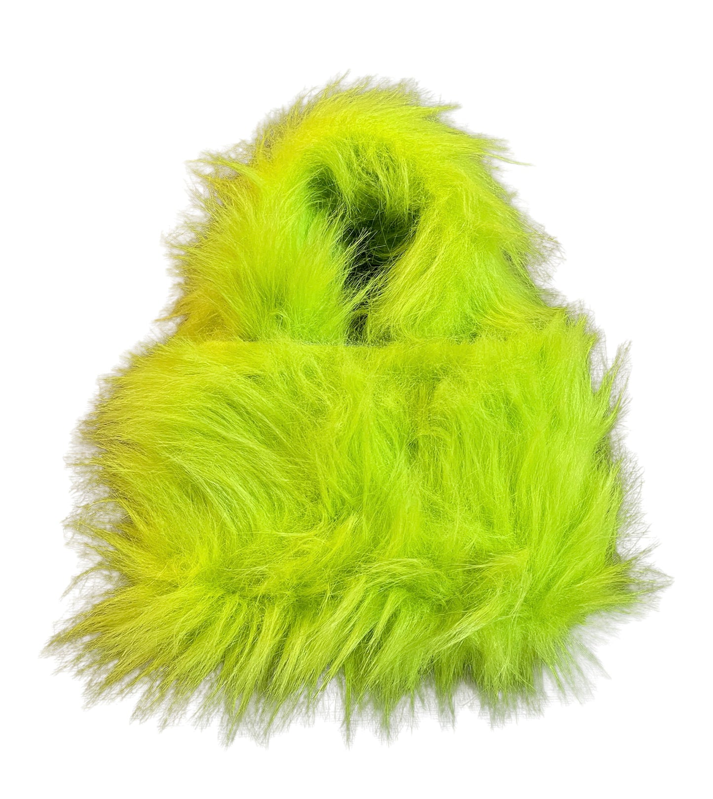Neon green faux fur purse