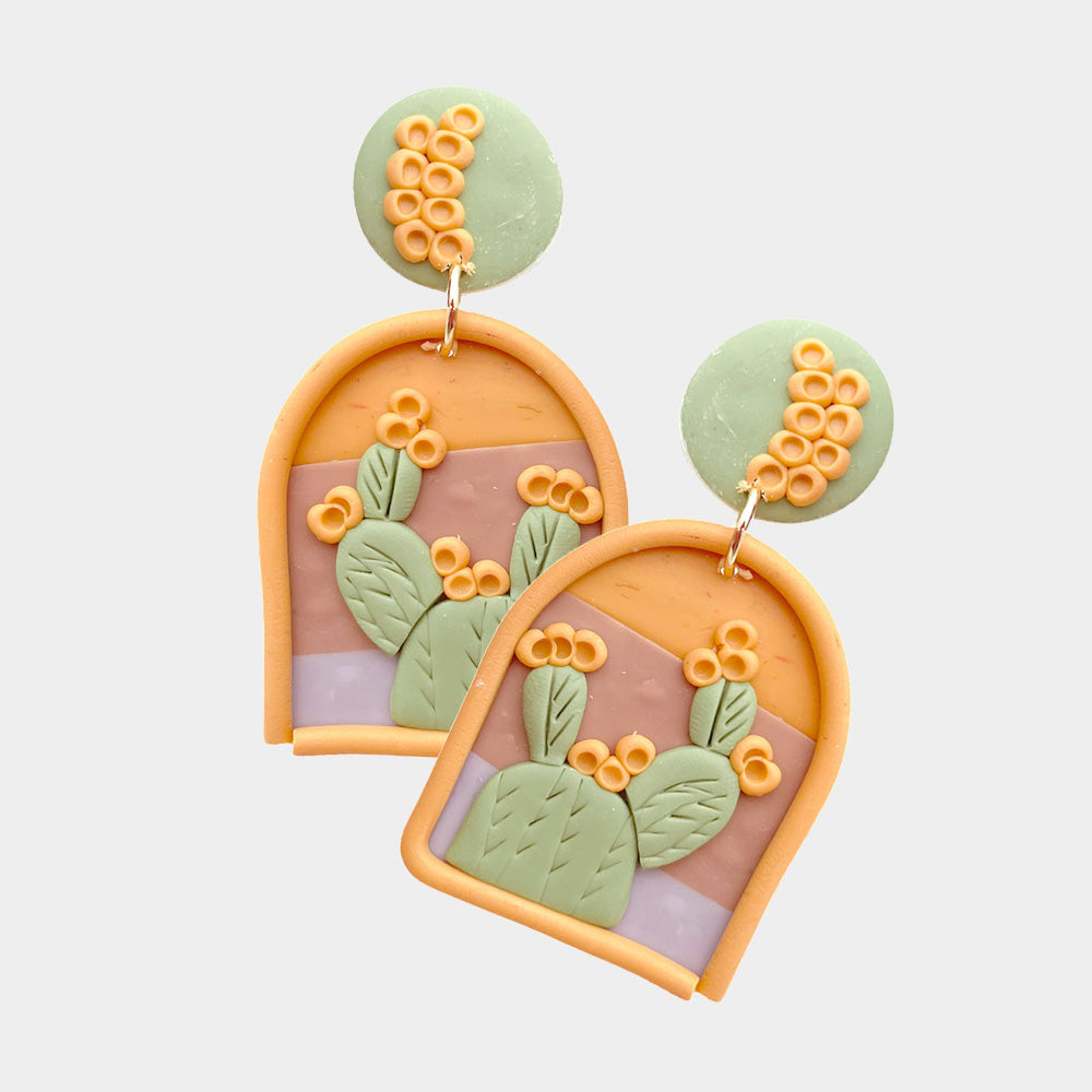 Cactus Polymer Clay Earrings