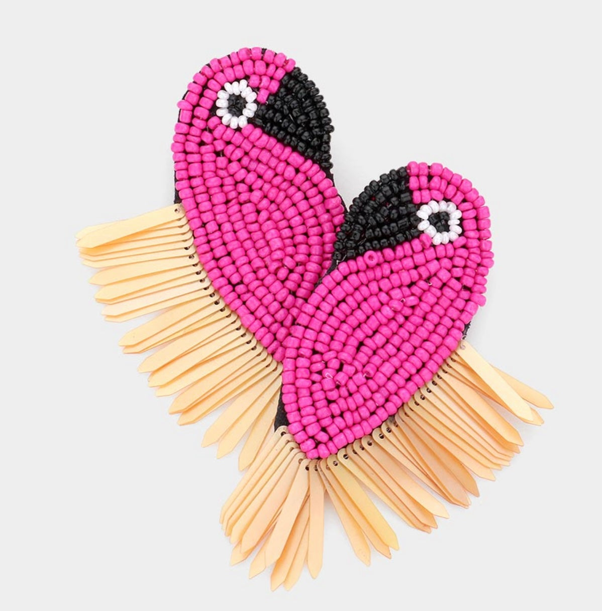Beaded Pink Parrots