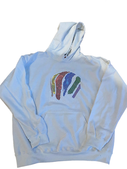 White Rainbow Splash Hoodie