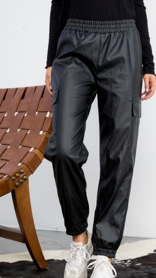 Leather Joggers