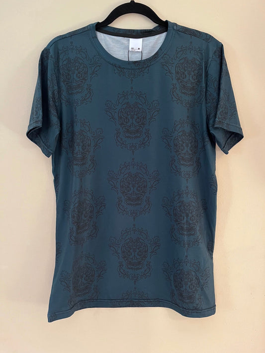 Teal Skull Print Tee Shirt