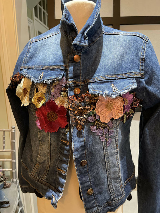 Denim flower jacket