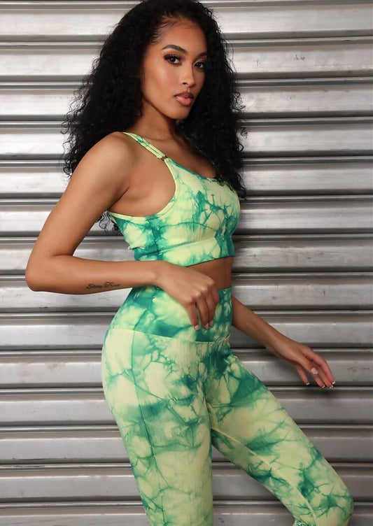 Green Tie-Dye Matching Set