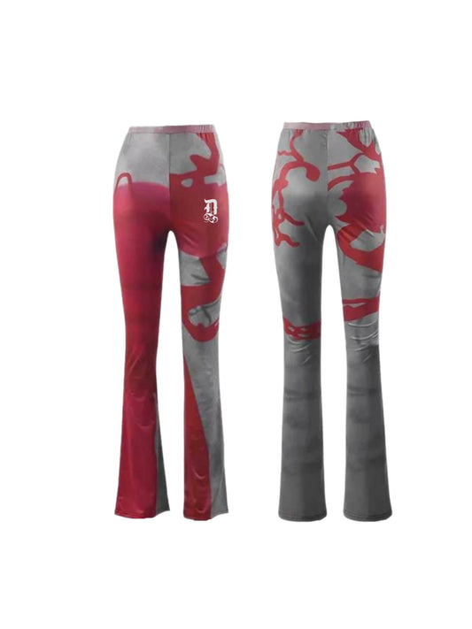 DYNASTY Red Tie Dye Leggings