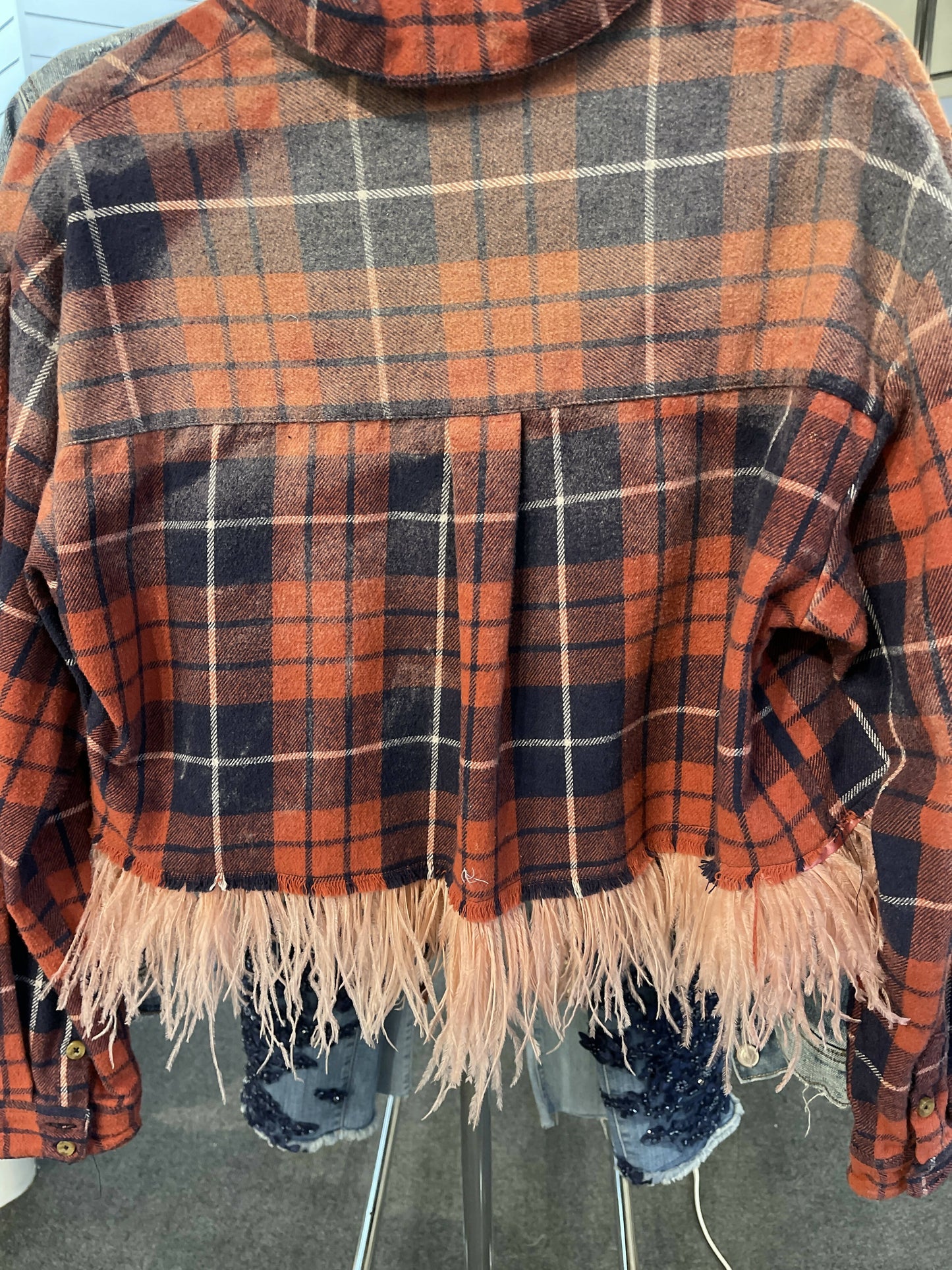 Flannel with ostrich feather