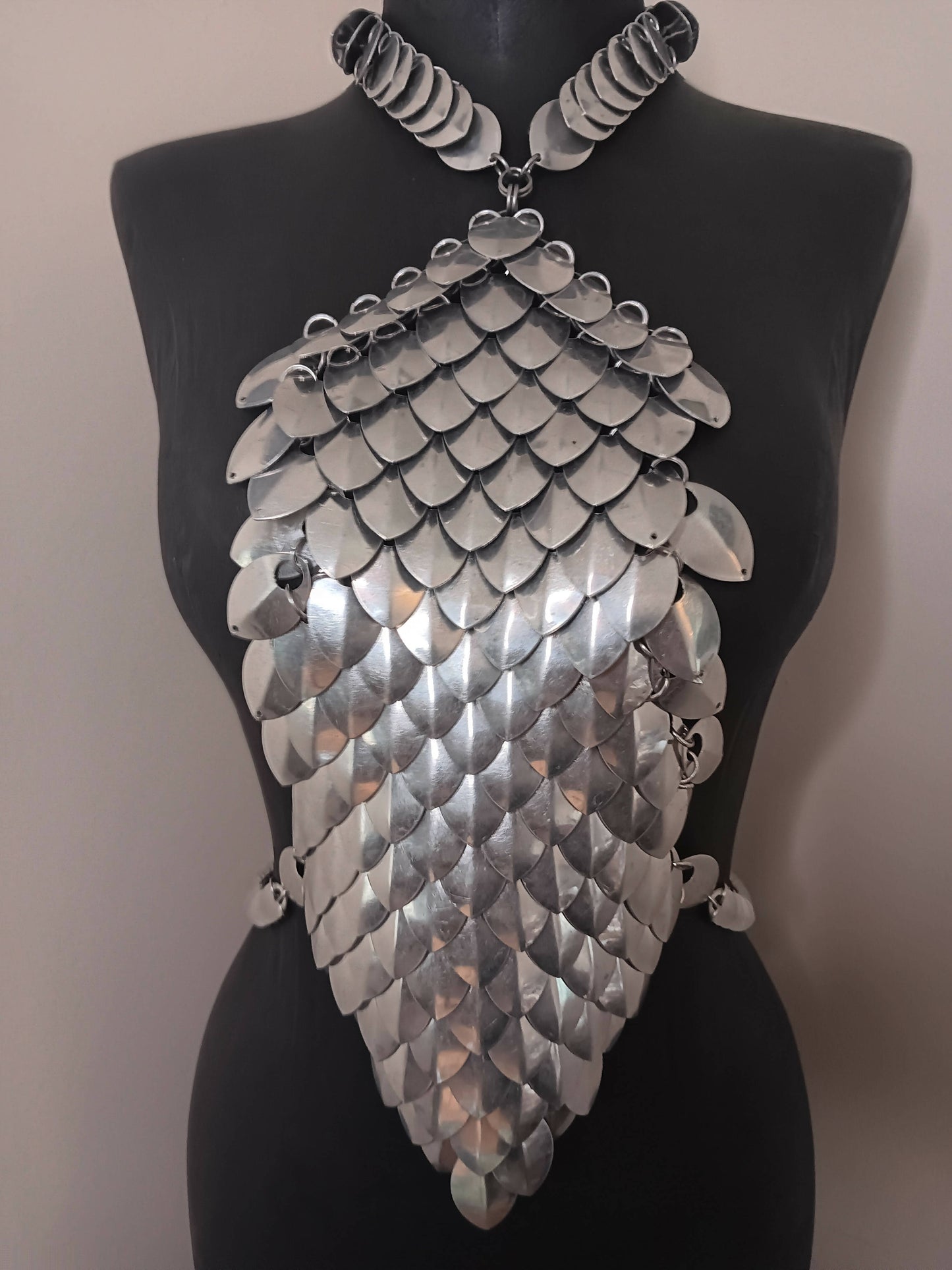 Silver Scale Choker- Chest Plate