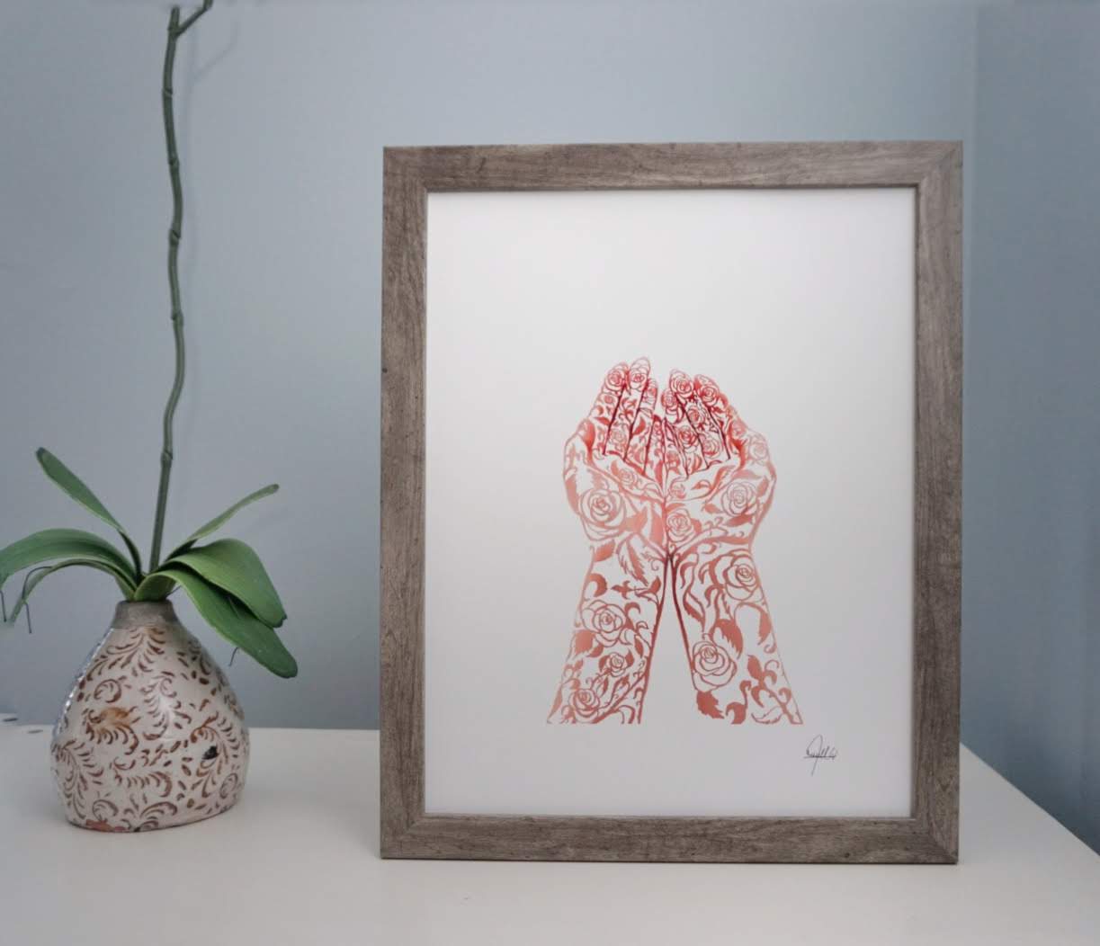 Rose Hands Print 11"x14" Print (Frame not included)