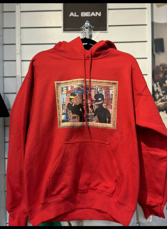 Baskqi red graphic hoodie