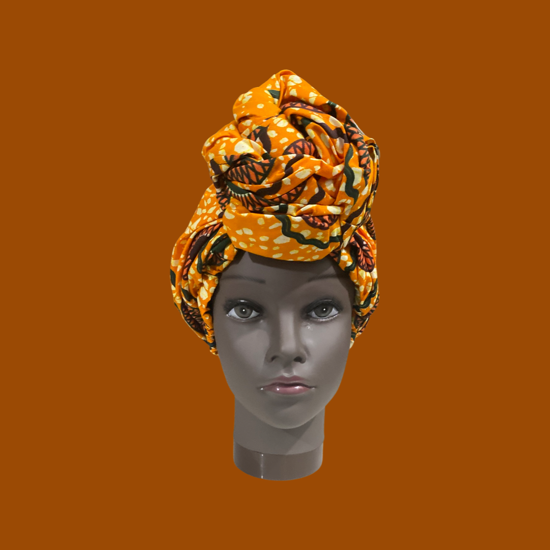 Hand Made Satin Lined African Knotted Bonnet