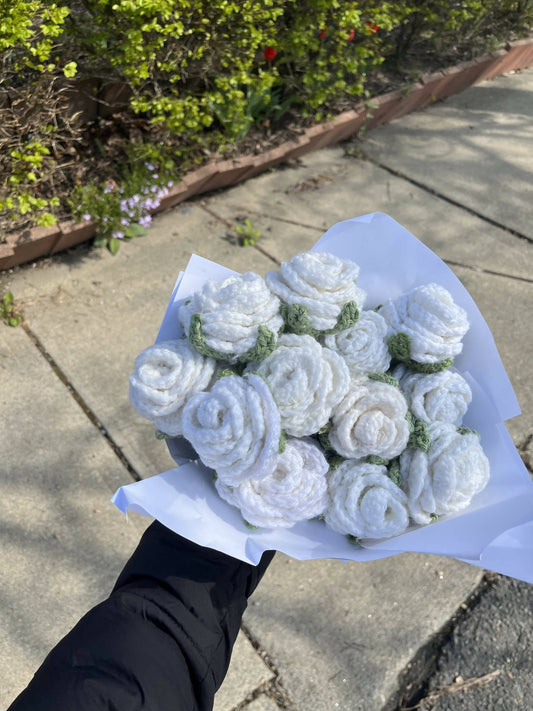 Crochet rose bouquet