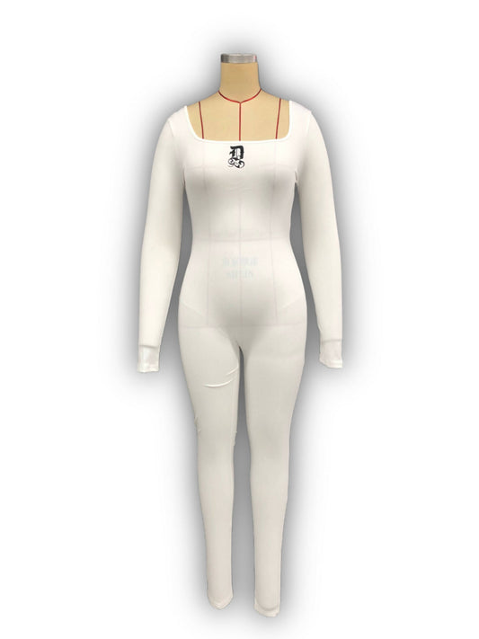 DYNASTY Womans Badge Bodysuit ( White)