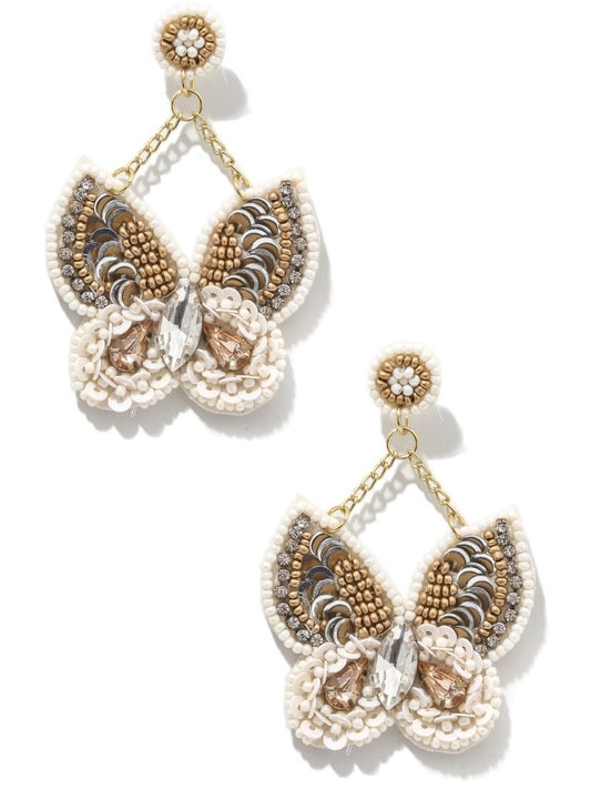 BEADED BUTTERFLY EARRINGS