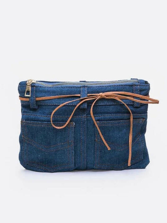 POCKET DENIM ZIP POUCH