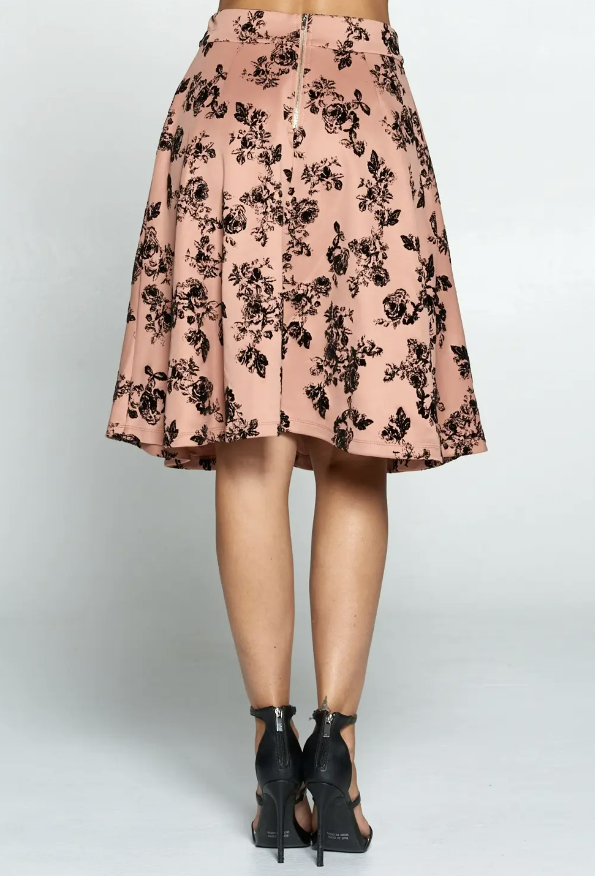 Rose Front Flare Skirt