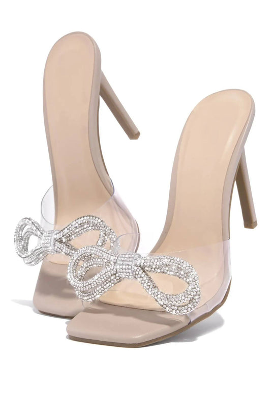 Rhinestone Bow Heels