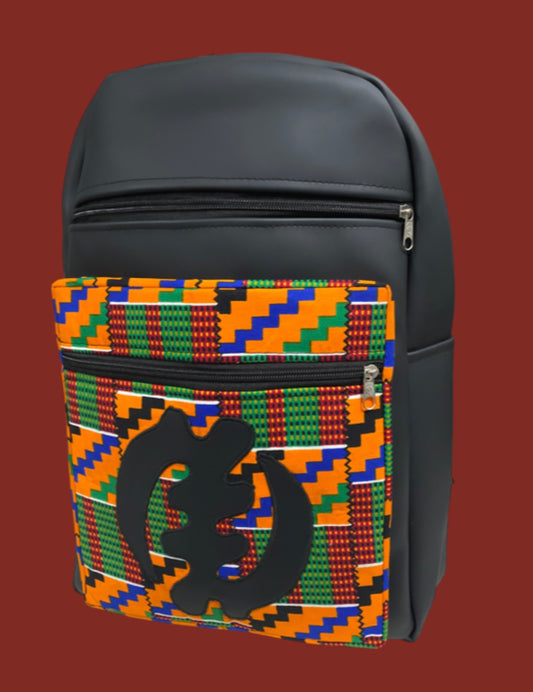 "Gye Nyame" African Authentic Leather Backpack