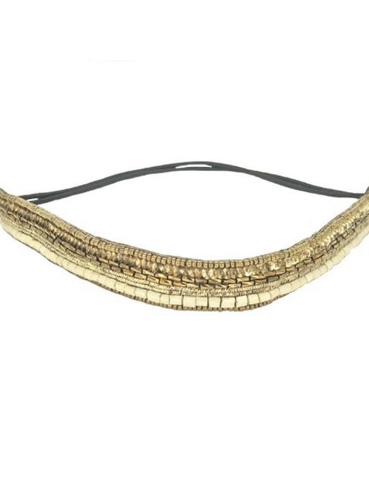 EMBELLISHED METALLIC HEADBAND