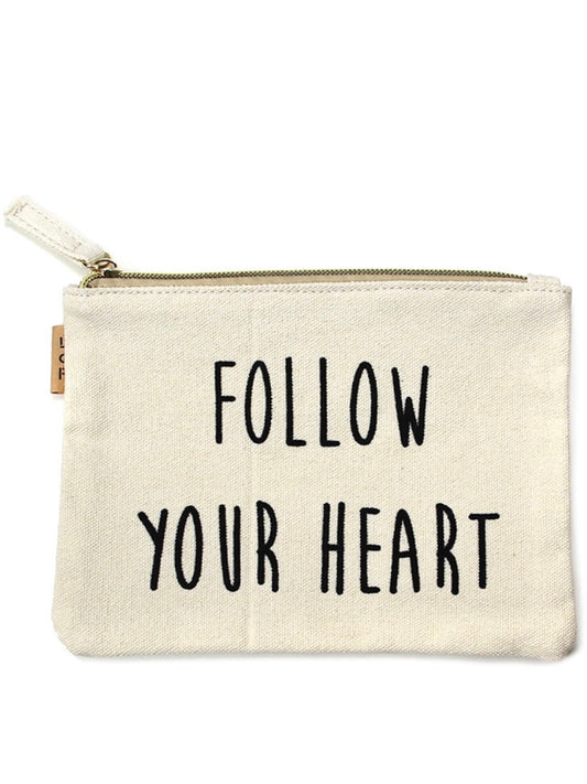 CANVAS FOLLOW YOUR HEART POUCH