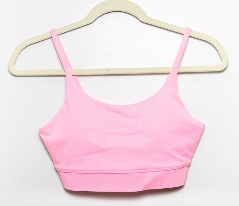 neon pink sports bra