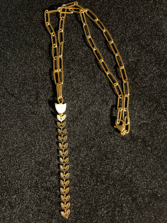 Tulip chain link Y necklace