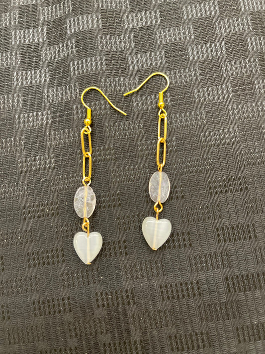 Cats Eye Heart Earrings