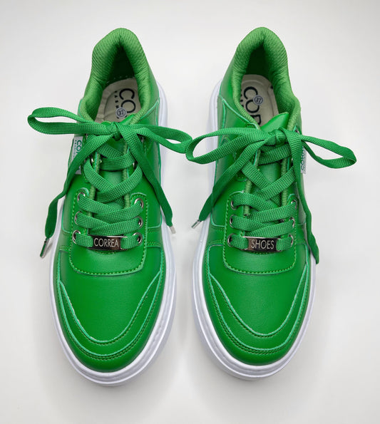 Green sneakers