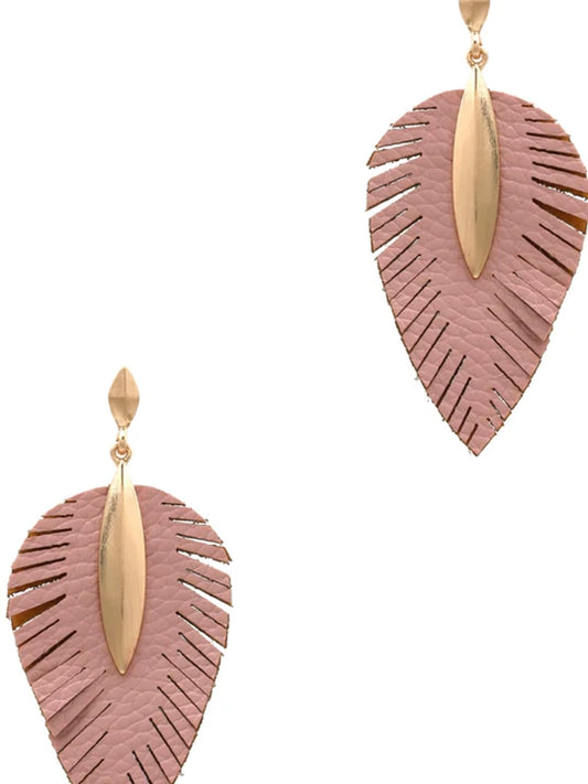 Leaf Post Drop Earring