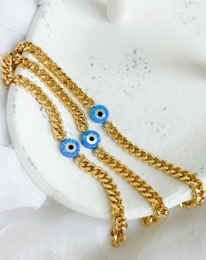 Opal Evil Eye Cuban Link Bracelet