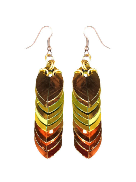 Aurora Borealis Mini Scale Fringe Earrings