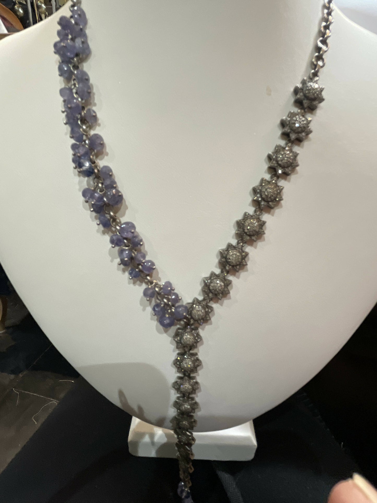 Tanzanite and diamond necklace