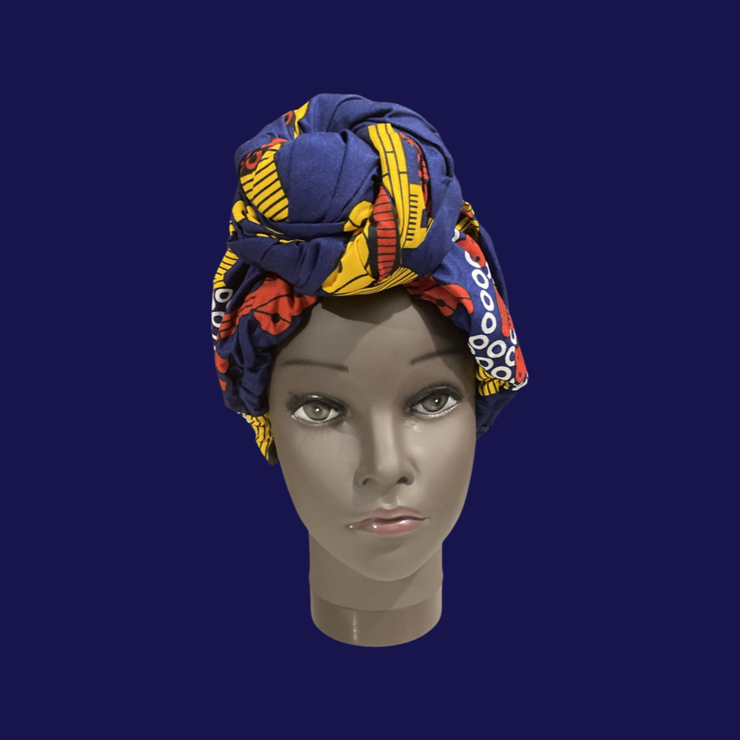 Hand Made Satin Lined African Knotted Bonnet