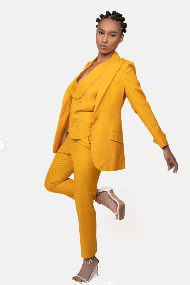 Three piece yellow suit